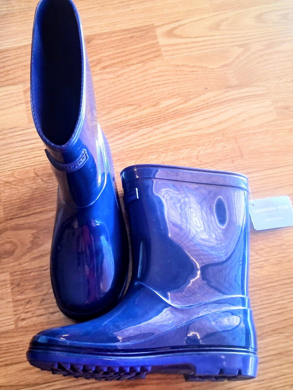 NWT London Fog Childrens Rain Boots, Blue, Sz 3 ,5